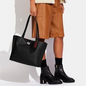 Coach Willow Black Leather Tote Bag